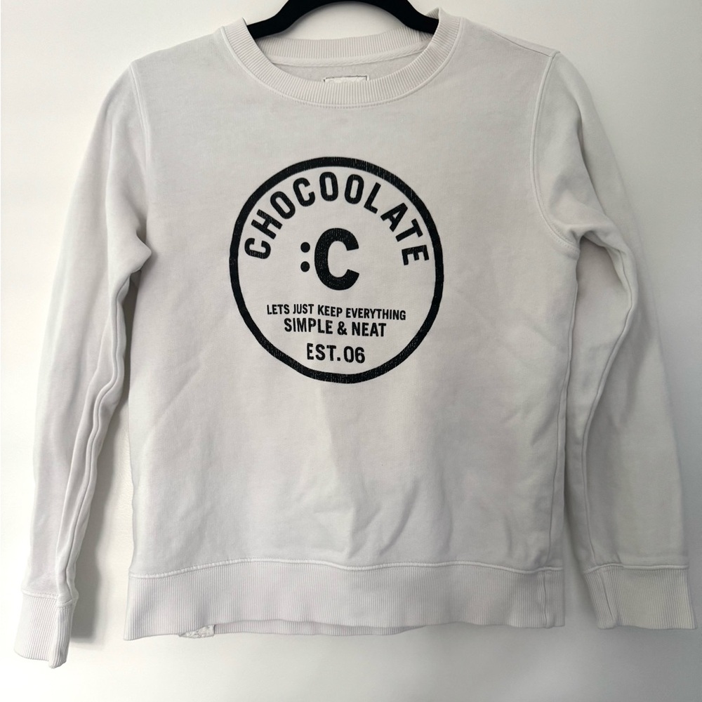 Chocolate White Logo Kids Sweatshirt